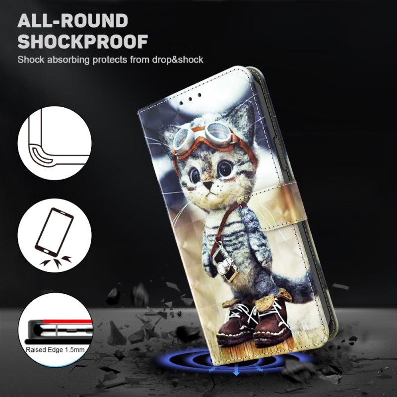 Flip Cover Til Google Pixel 9 Pro Xl Aviator Cat