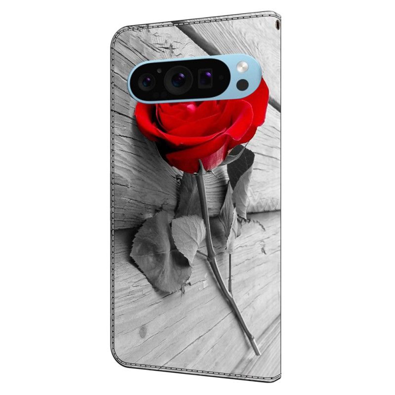 Læder Cover Google Pixel 9 Pro Xl Telefon Etui Lyserød