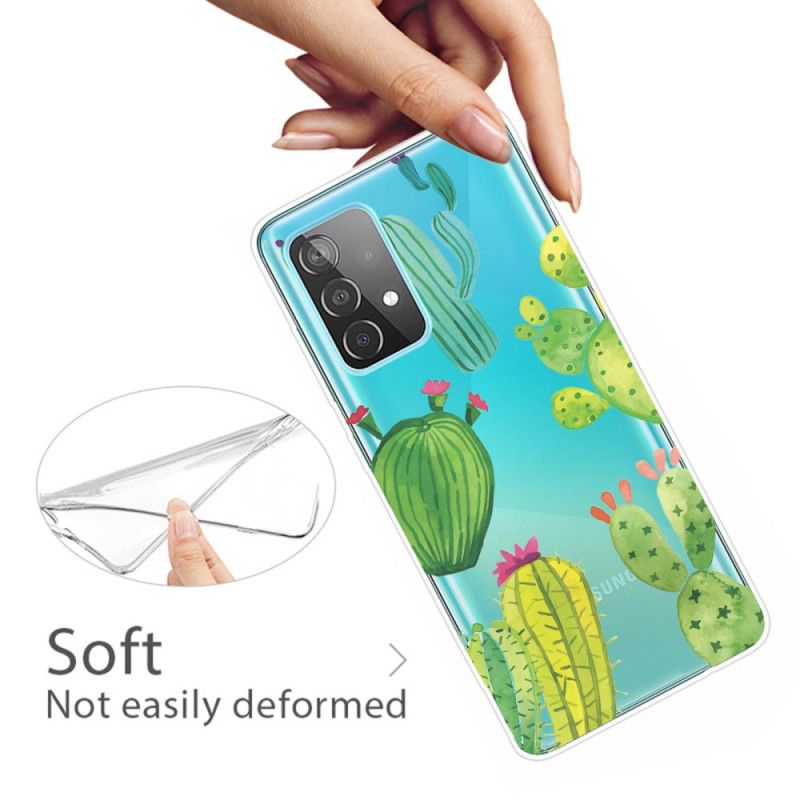 Cover for Samsung Galaxy A72 4G / A72 5G Akvarel Kaktus