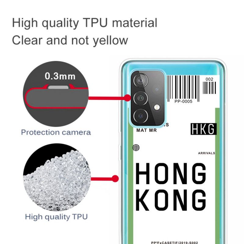 Cover for Samsung Galaxy A72 4G / A72 5G Boardingkort Til Hong Kong