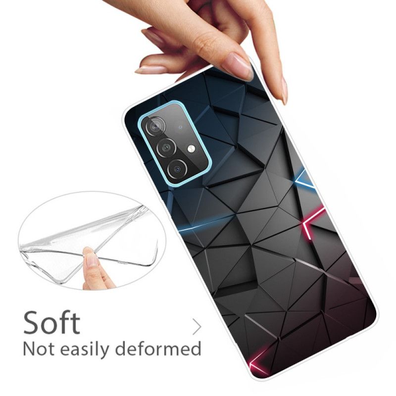 Cover for Samsung Galaxy A72 4G / A72 5G Grå Fleksibel Geometri