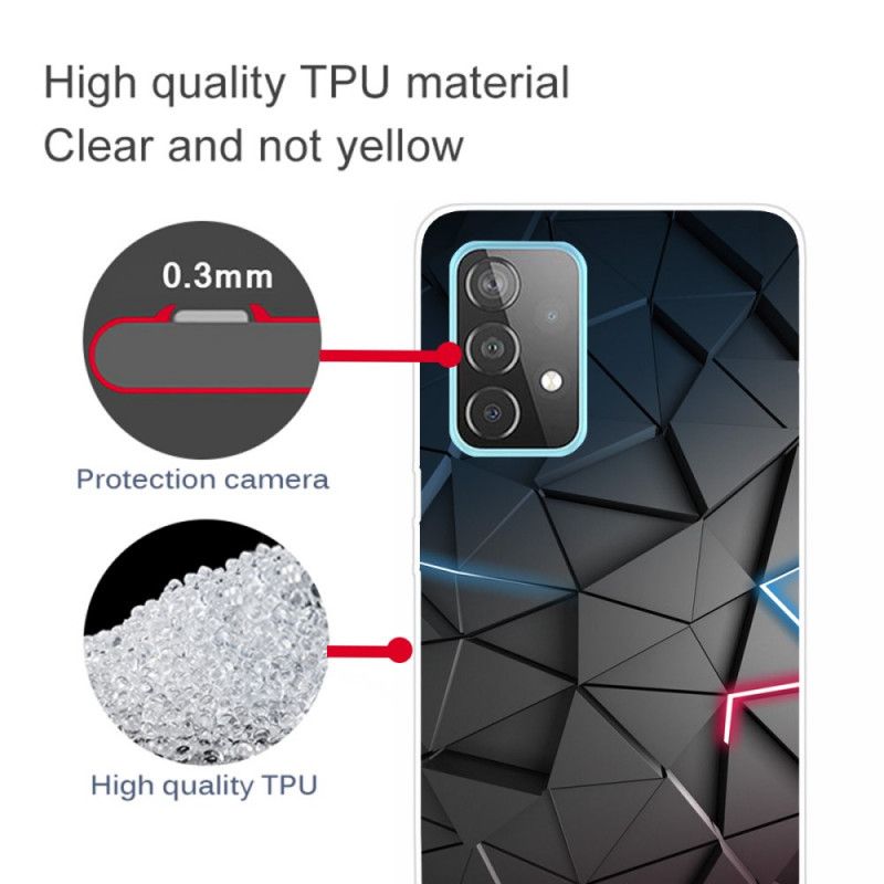 Cover for Samsung Galaxy A72 4G / A72 5G Grå Fleksibel Geometri