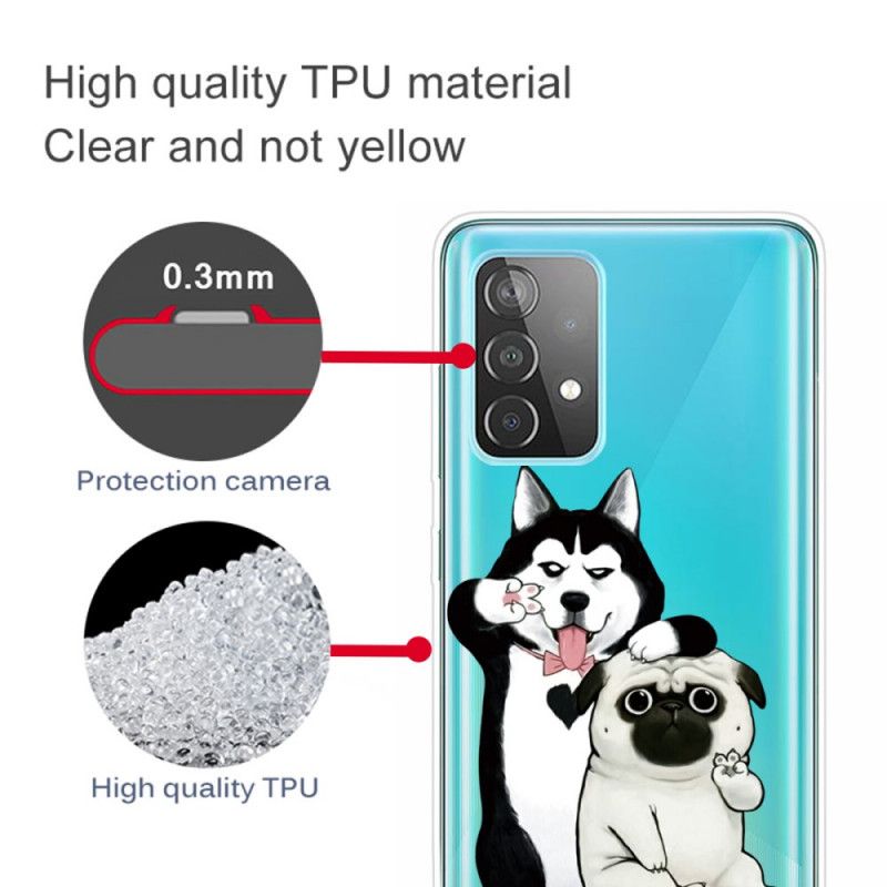 Cover for Samsung Galaxy A72 4G / A72 5G Sjove Hunde