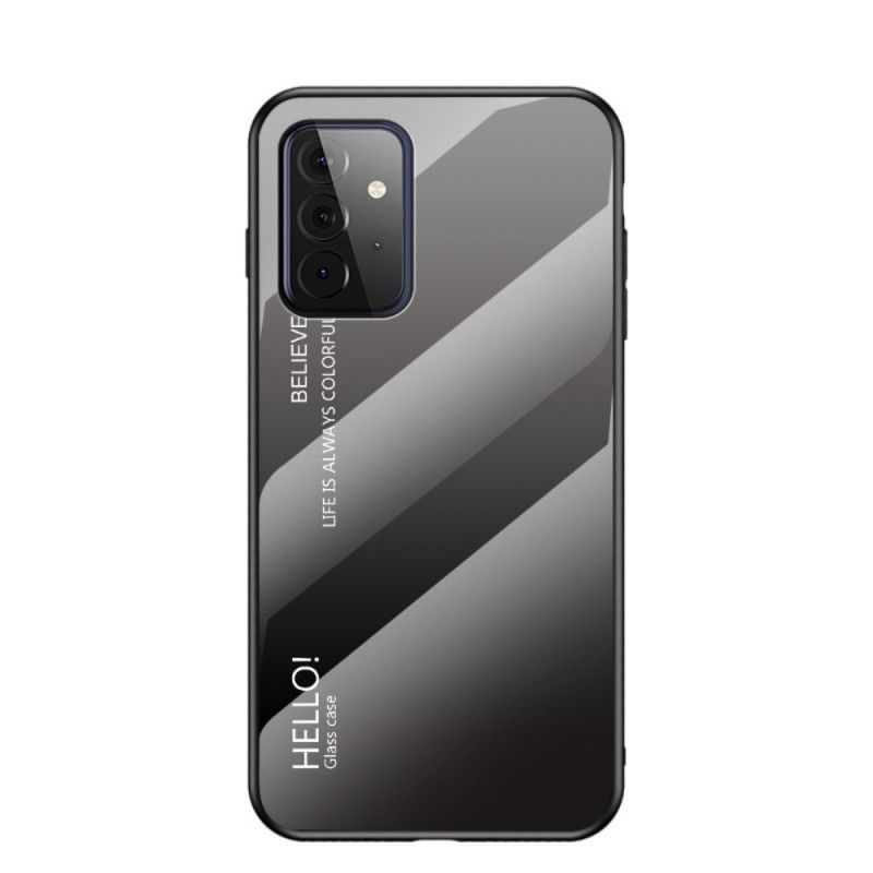 Cover for Samsung Galaxy A72 4G / A72 5G Sort Hej Hærdet Glas