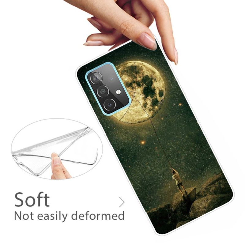 Cover Samsung Galaxy A72 4G / A72 5G Fleksibel Mand Til Månen