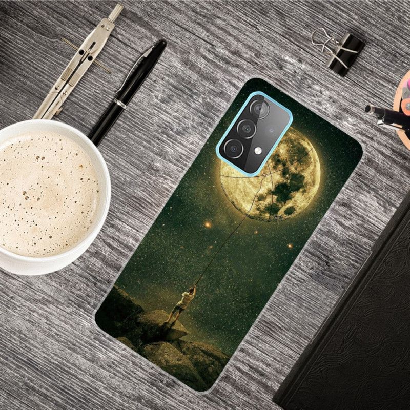 Cover Samsung Galaxy A72 4G / A72 5G Fleksibel Mand Til Månen