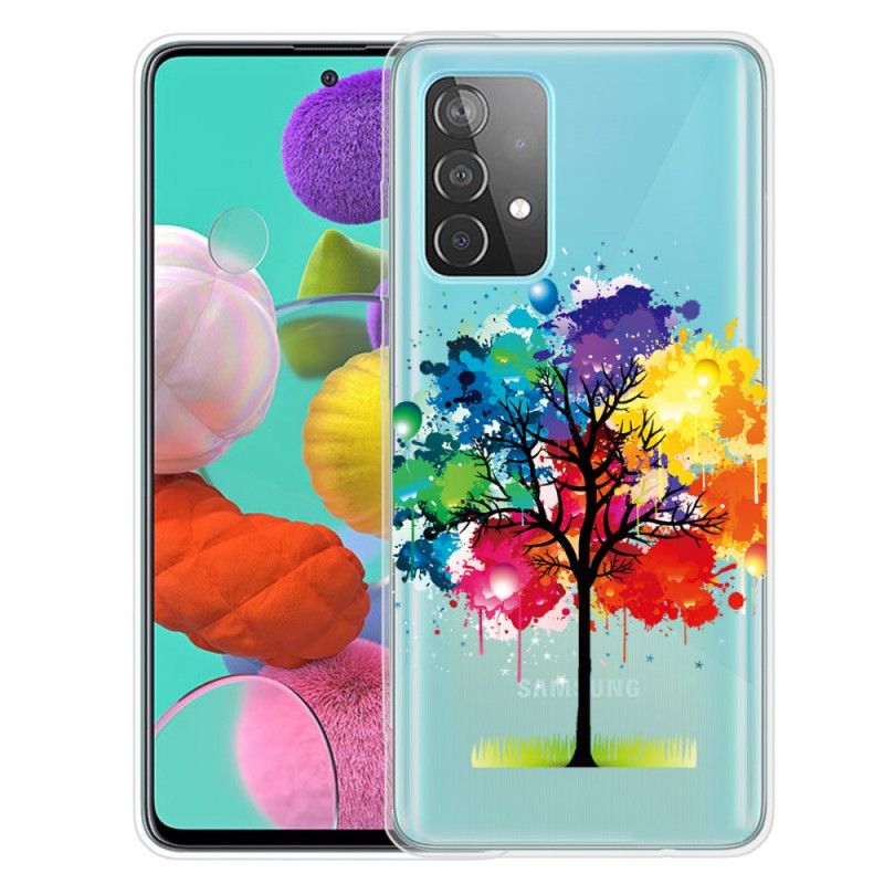 Cover Samsung Galaxy A72 4G / A72 5G Gennemsigtigt Akvareltræ