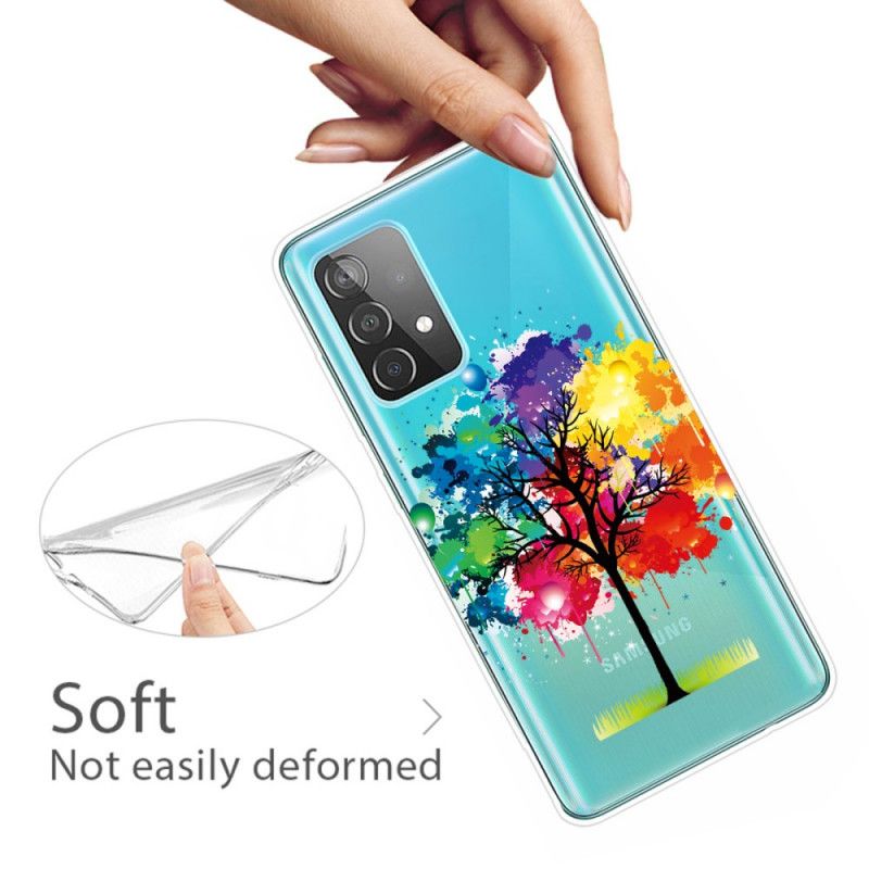 Cover Samsung Galaxy A72 4G / A72 5G Gennemsigtigt Akvareltræ