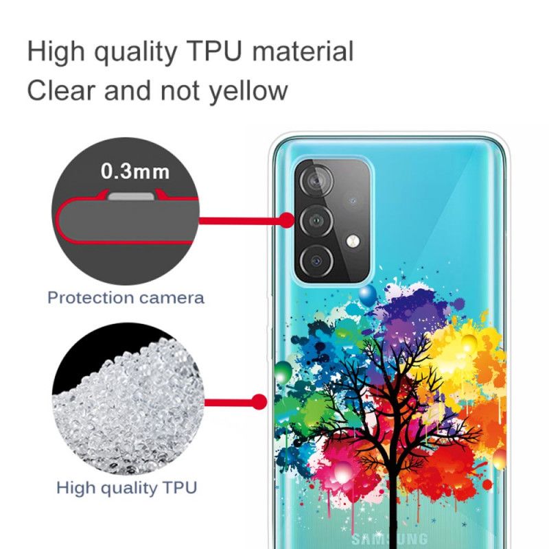 Cover Samsung Galaxy A72 4G / A72 5G Gennemsigtigt Akvareltræ