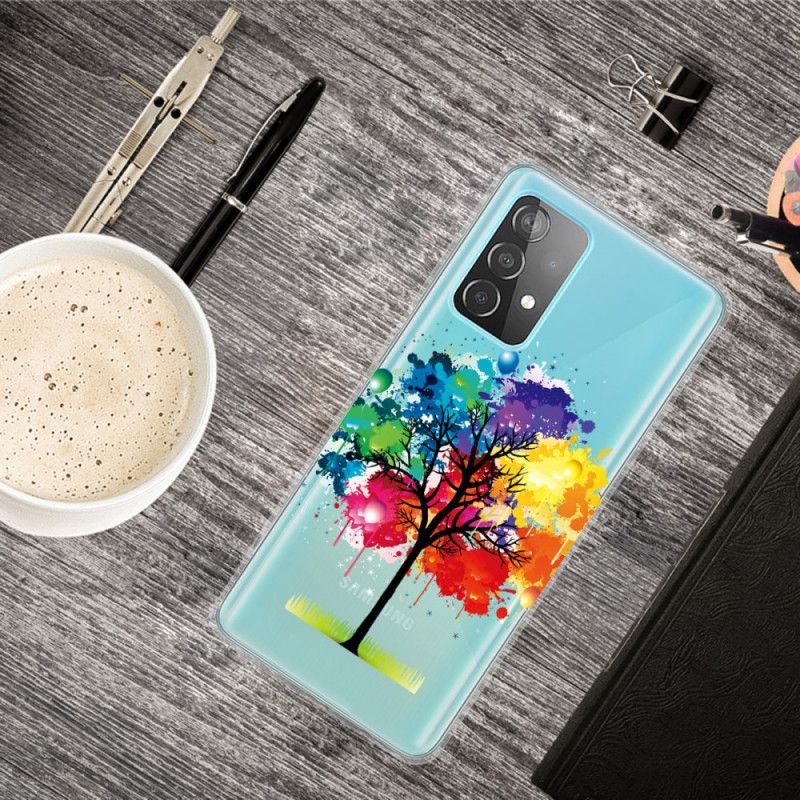 Cover Samsung Galaxy A72 4G / A72 5G Gennemsigtigt Akvareltræ