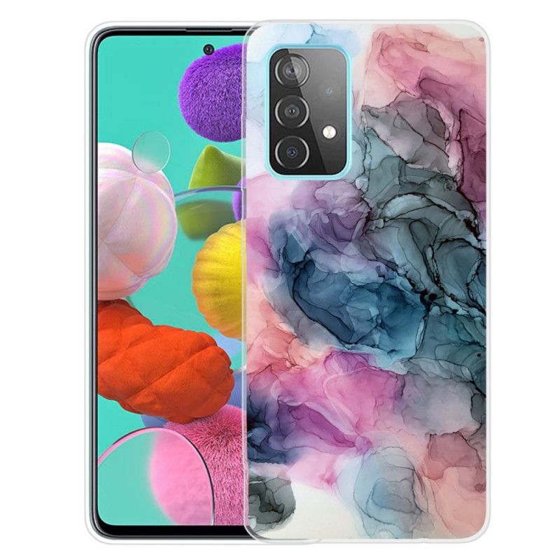 Cover Samsung Galaxy A72 4G / A72 5G Grå Farvet Marmor