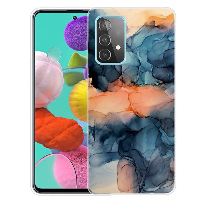 Cover Samsung Galaxy A72 4G / A72 5G Grå Farvet Marmor