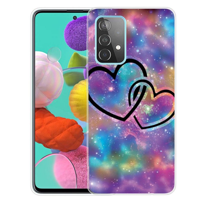 Cover Samsung Galaxy A72 4G / A72 5G Lænkede Hjerter