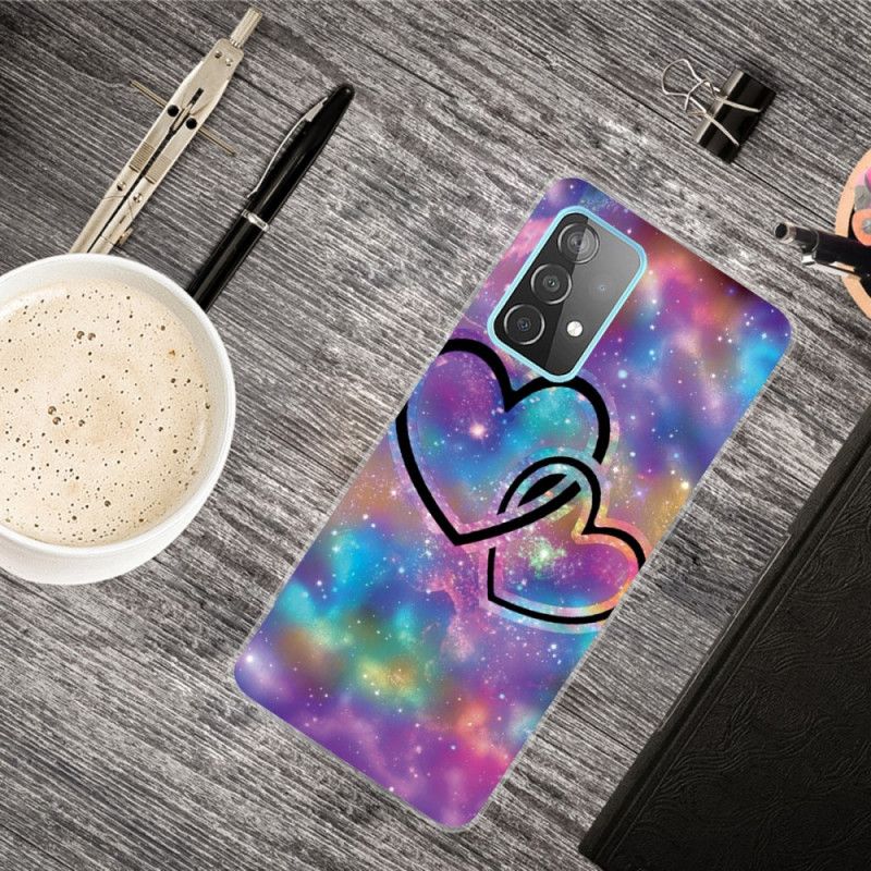 Cover Samsung Galaxy A72 4G / A72 5G Lænkede Hjerter