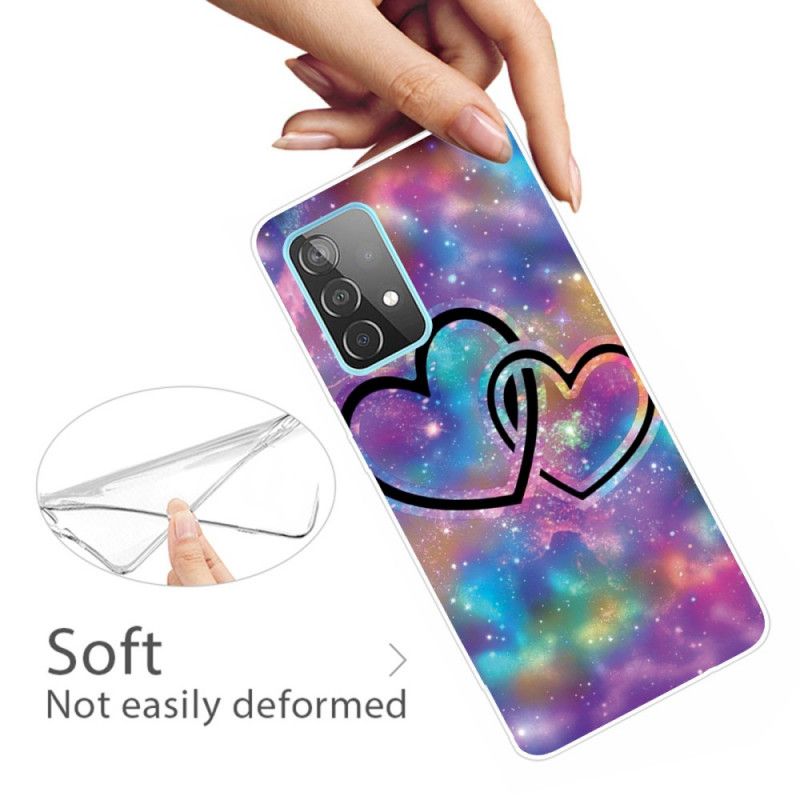 Cover Samsung Galaxy A72 4G / A72 5G Lænkede Hjerter