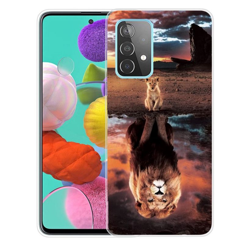 Cover Samsung Galaxy A72 4G / A72 5G Løveunge Drøm