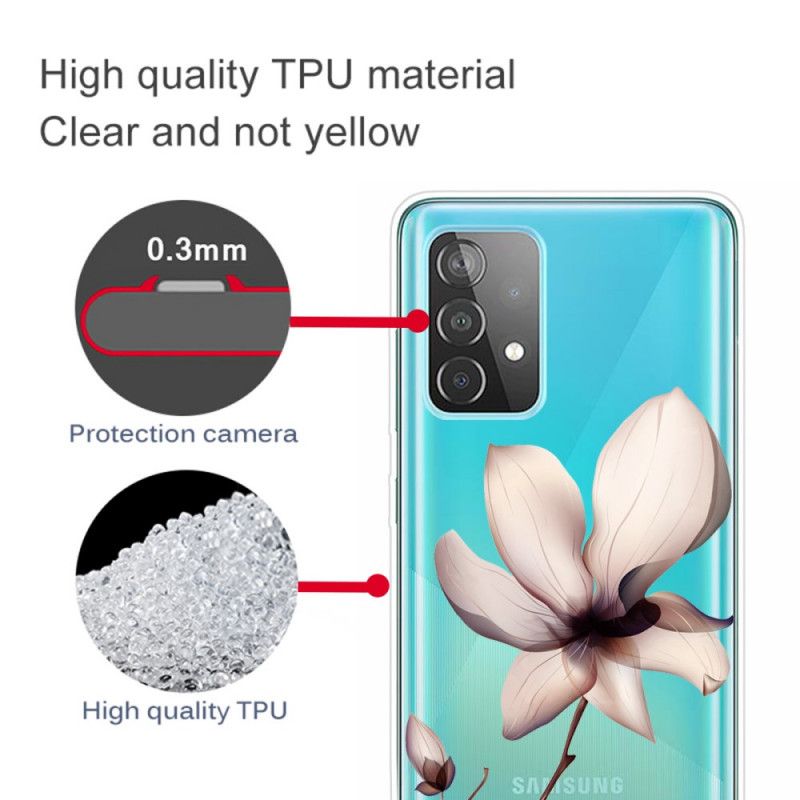 Cover Samsung Galaxy A72 4G / A72 5G Lyserød Premium Blomster Beskyttelse