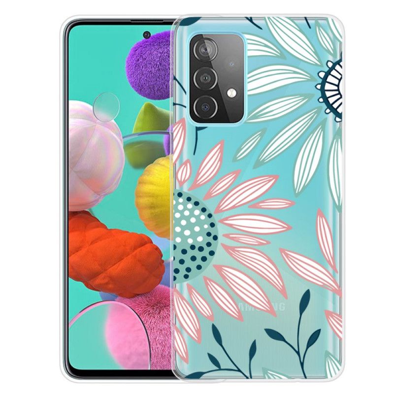 Cover Samsung Galaxy A72 4G / A72 5G Lyserød Premium Blomster Beskyttelse