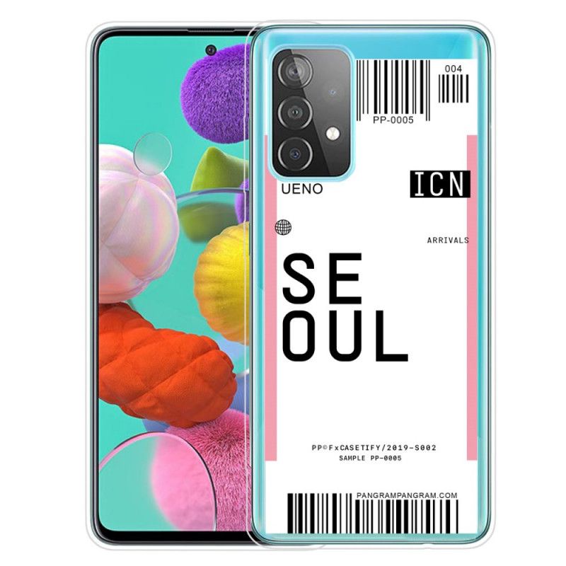 Cover Samsung Galaxy A72 4G / A72 5G Magenta Boardingkort Til Seoul