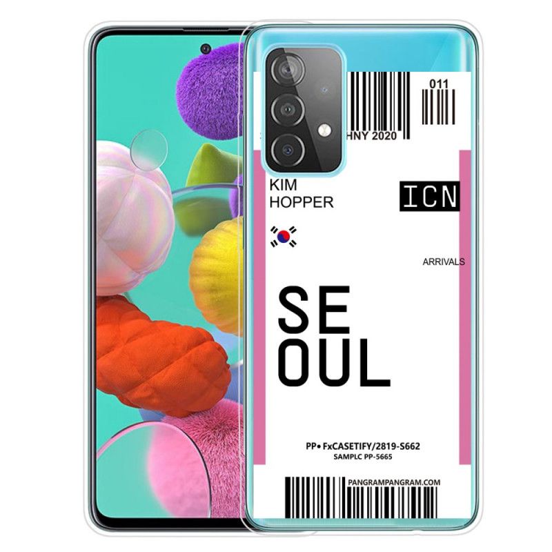 Cover Samsung Galaxy A72 4G / A72 5G Magenta Boardingkort Til Seoul