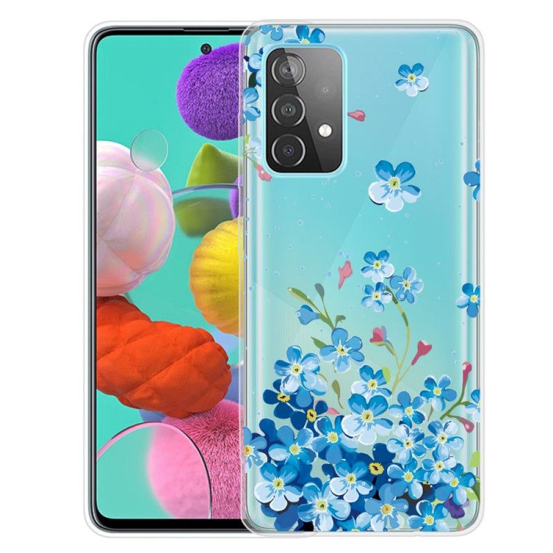 Cover Samsung Galaxy A72 4G / A72 5G Mobilcover Blå Blomster