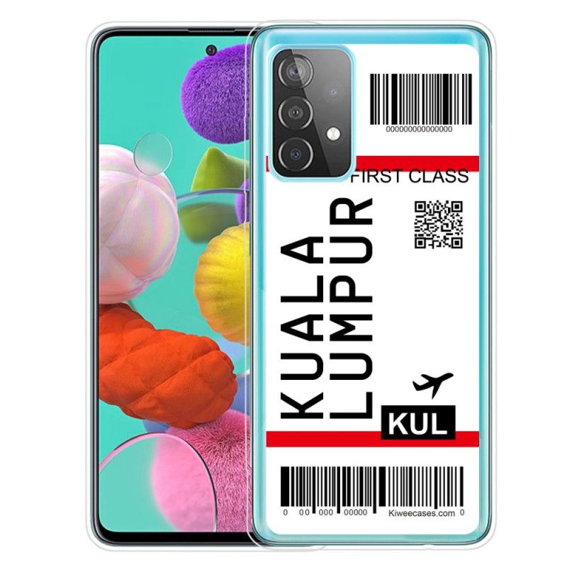 Cover Samsung Galaxy A72 4G / A72 5G Mobilcover Boardingkort Til Kuala Lumpur