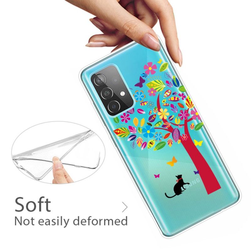 Cover Samsung Galaxy A72 4G / A72 5G Mobilcover Kat Under Træet