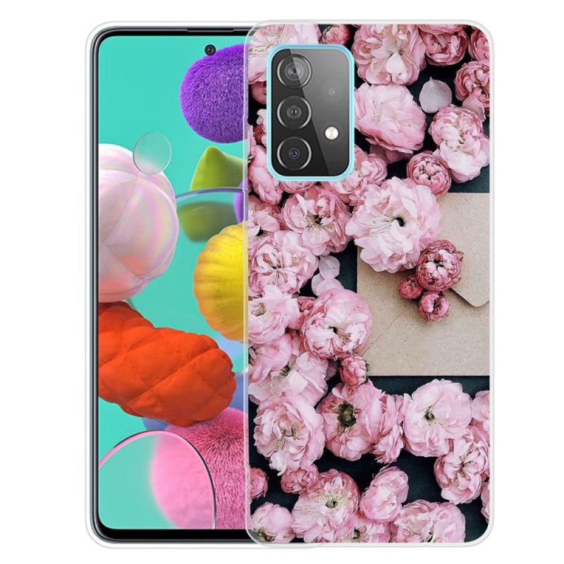 Cover Samsung Galaxy A72 4G / A72 5G Rød Intense Blomster Beskyttelse