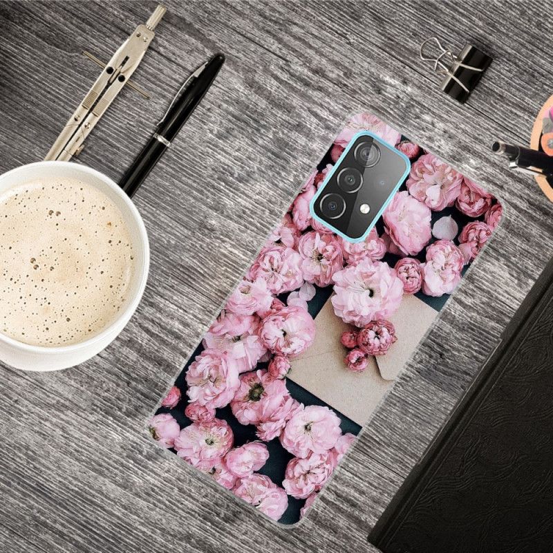 Cover Samsung Galaxy A72 4G / A72 5G Rød Intense Blomster Beskyttelse