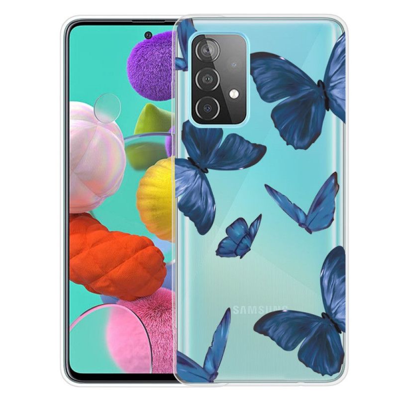 Cover Samsung Galaxy A72 4G / A72 5G Rød Vilde Sommerfugle Beskyttelse