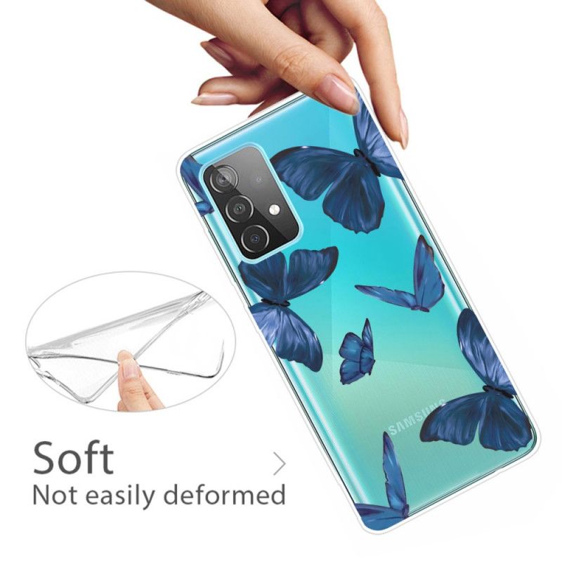 Cover Samsung Galaxy A72 4G / A72 5G Rød Vilde Sommerfugle Beskyttelse