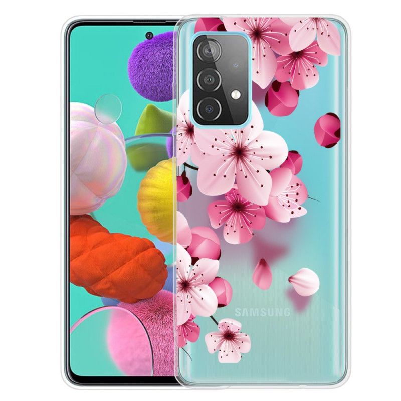 Cover Samsung Galaxy A72 4G / A72 5G Små Lyserøde Blomster Original