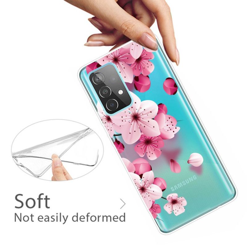 Cover Samsung Galaxy A72 4G / A72 5G Små Lyserøde Blomster Original