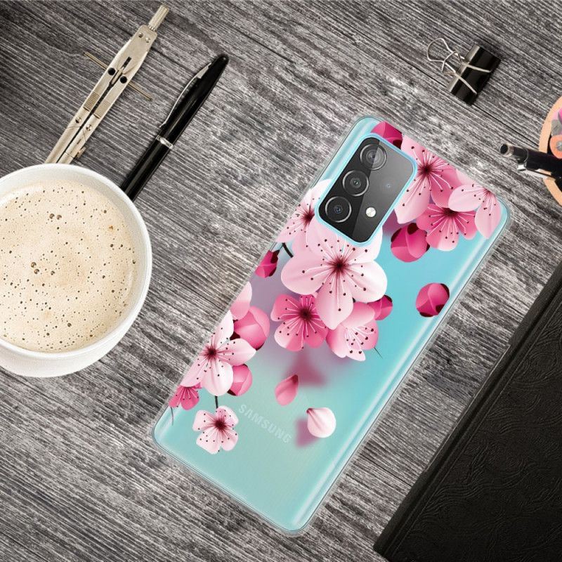 Cover Samsung Galaxy A72 4G / A72 5G Små Lyserøde Blomster Original