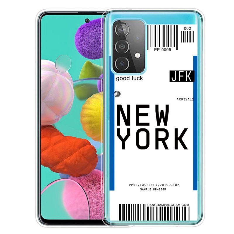 Cover Samsung Galaxy A72 4G / A72 5G Sort Boardingkort Til New York