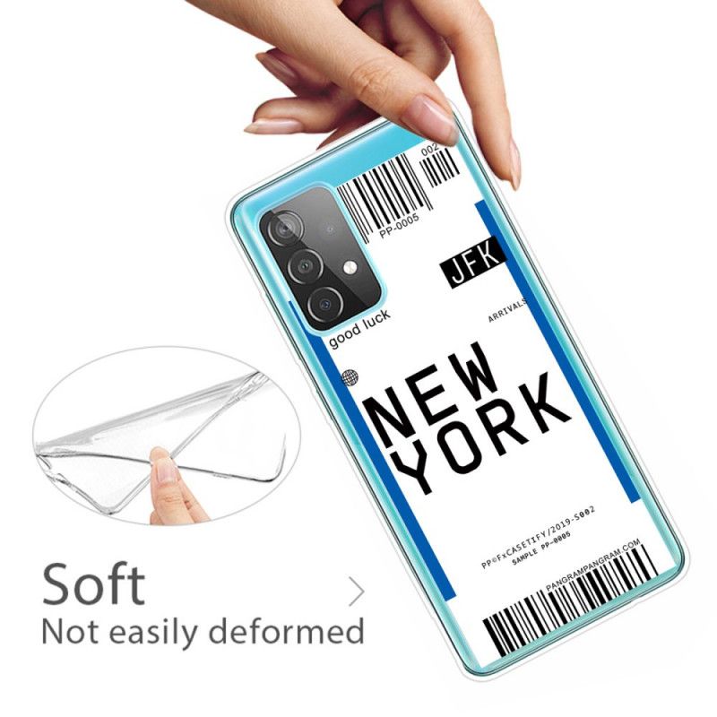 Cover Samsung Galaxy A72 4G / A72 5G Sort Boardingkort Til New York