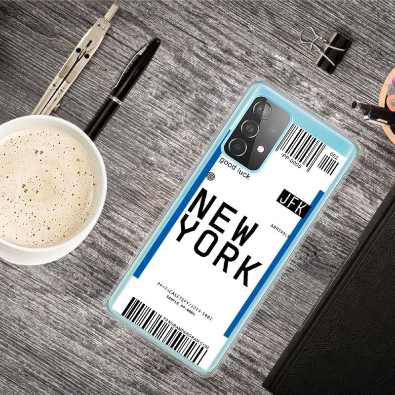 Cover Samsung Galaxy A72 4G / A72 5G Sort Boardingkort Til New York