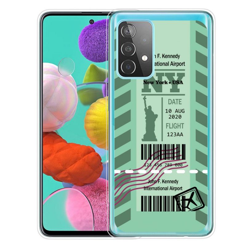 Cover Samsung Galaxy A72 4G / A72 5G Sort Boardingkort Til New York