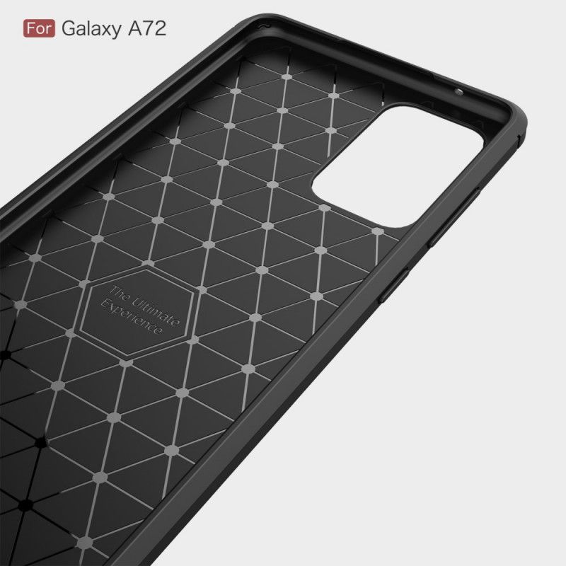 Cover Samsung Galaxy A72 4G / A72 5G Sort Børstet Kulfiber