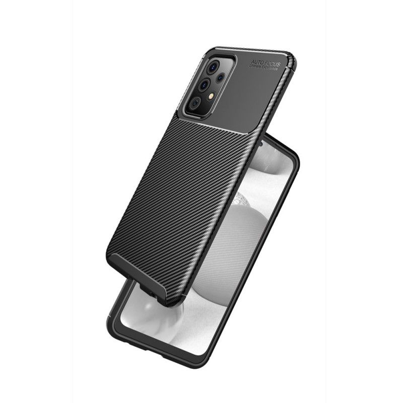 Cover Samsung Galaxy A72 4G / A72 5G Sort Fleksibel Kulfibertekstur