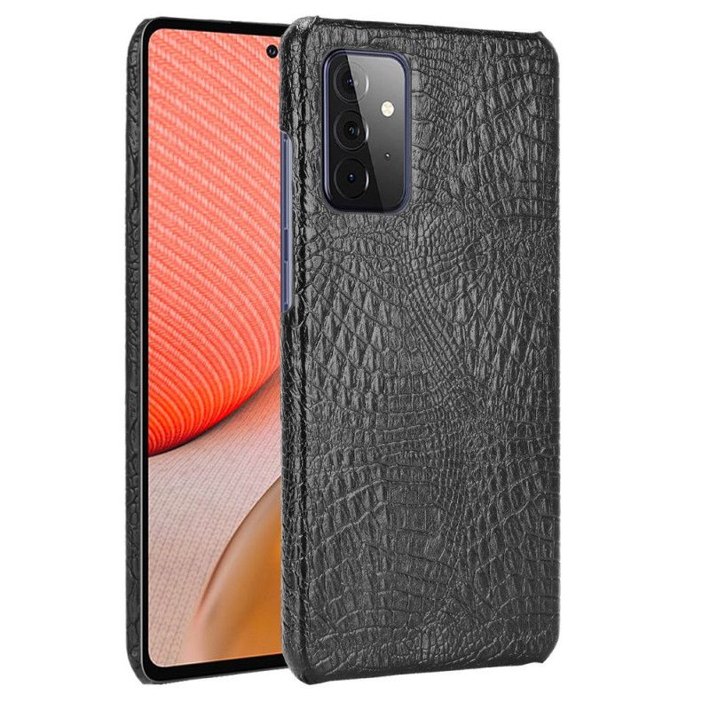 Cover Samsung Galaxy A72 4G / A72 5G Sort Krokodillehudeffekt