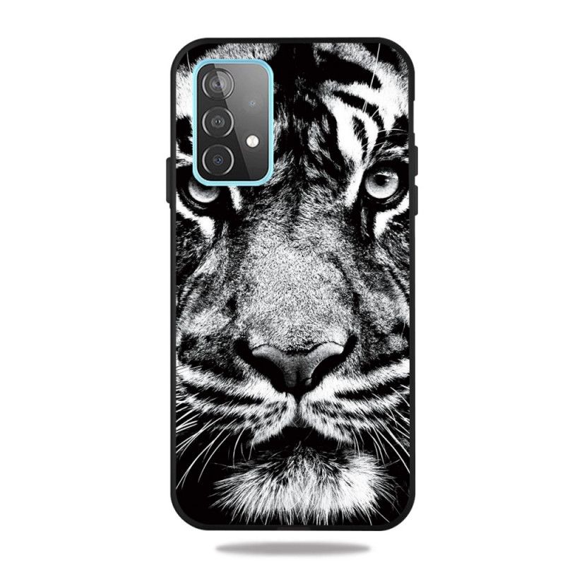 Cover Samsung Galaxy A72 4G / A72 5G Sort Og Hvid Tiger