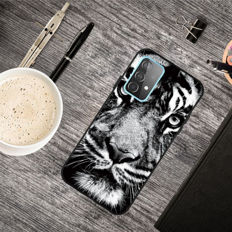 Cover Samsung Galaxy A72 4G / A72 5G Sort Og Hvid Tiger