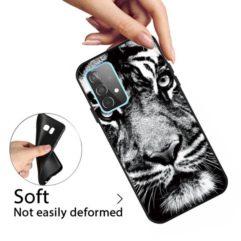 Cover Samsung Galaxy A72 4G / A72 5G Sort Og Hvid Tiger