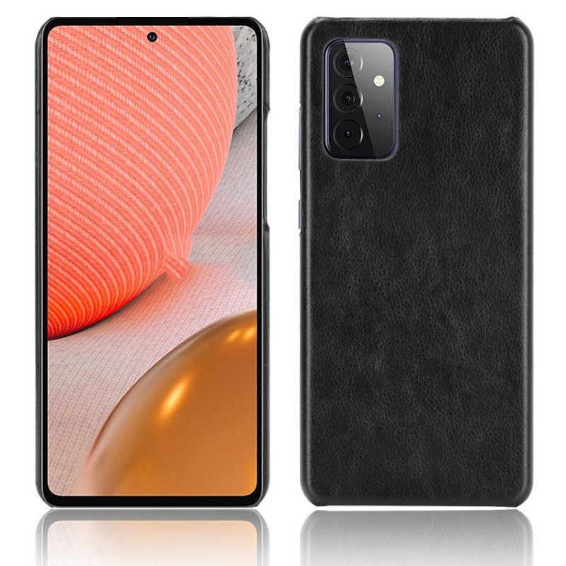 Cover Samsung Galaxy A72 4G / A72 5G Sort Ydeevne Lychee Læder Effekt Beskyttelse