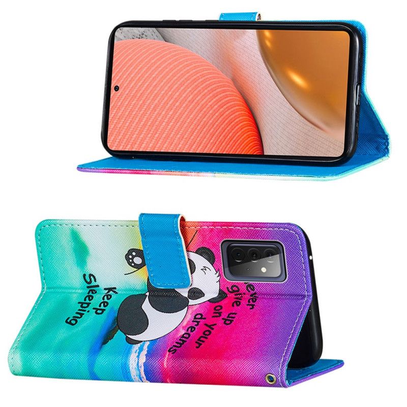 Flip Cover Læder for Samsung Galaxy A72 4G / A72 5G Fortsæt Med At Sove