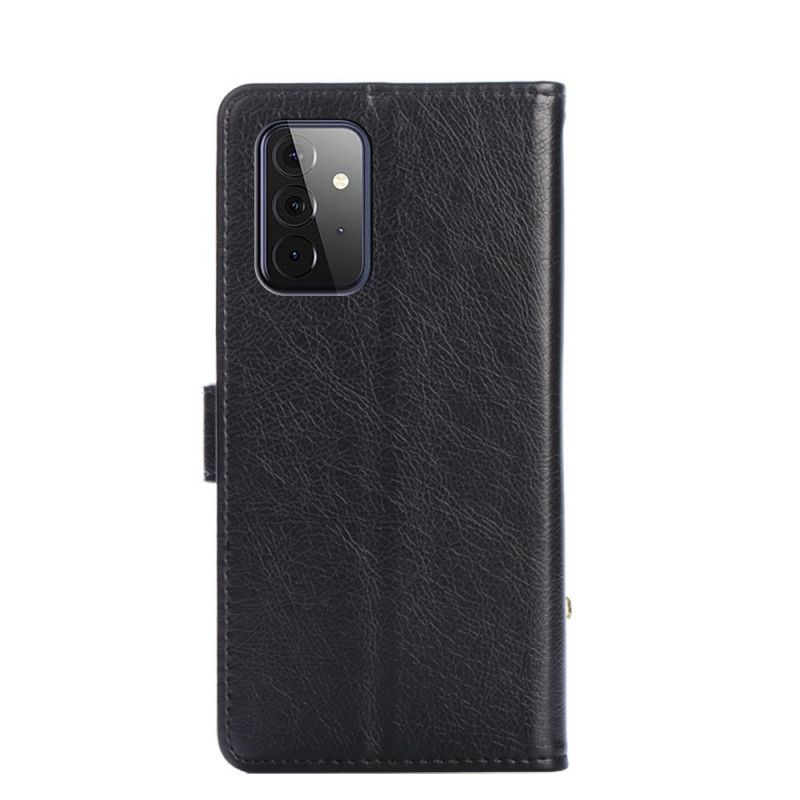 Flip Cover Læder for Samsung Galaxy A72 4G / A72 5G Sort Møntpung Med Lynlås