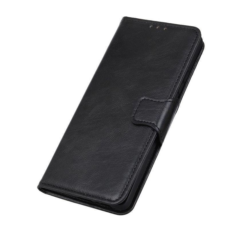 Flip Cover Læder for Samsung Galaxy A72 4G / A72 5G Sort Vendbar Lås I Lædereffekt