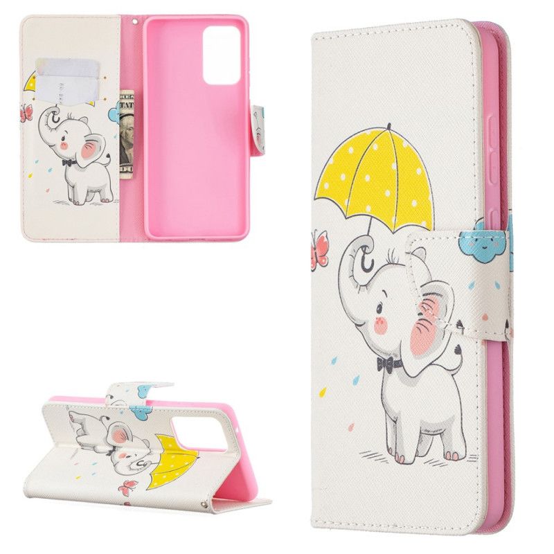 Flip Cover Læder Samsung Galaxy A72 4G / A72 5G Baby Elefant Beskyttelse