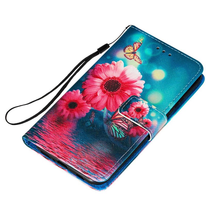 Flip Cover Læder Samsung Galaxy A72 4G / A72 5G Blomster Og Sommerfugle